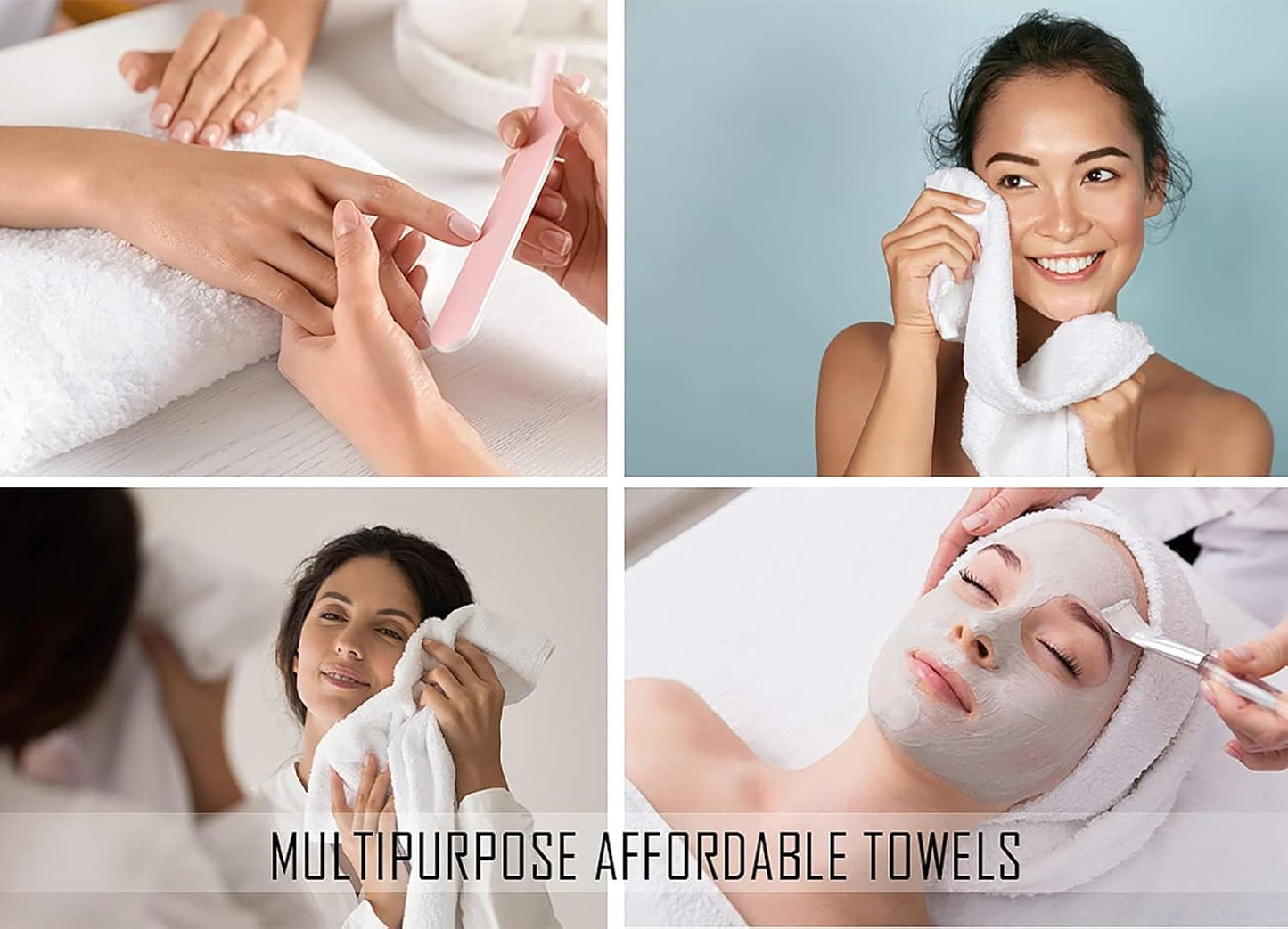 24 Pack White 20x40 Inch 100% Cotton Bath Towels - Lightweight, Quick Drying, Commercial Grade - Ideal for Gym, Salon, Spa & Hair