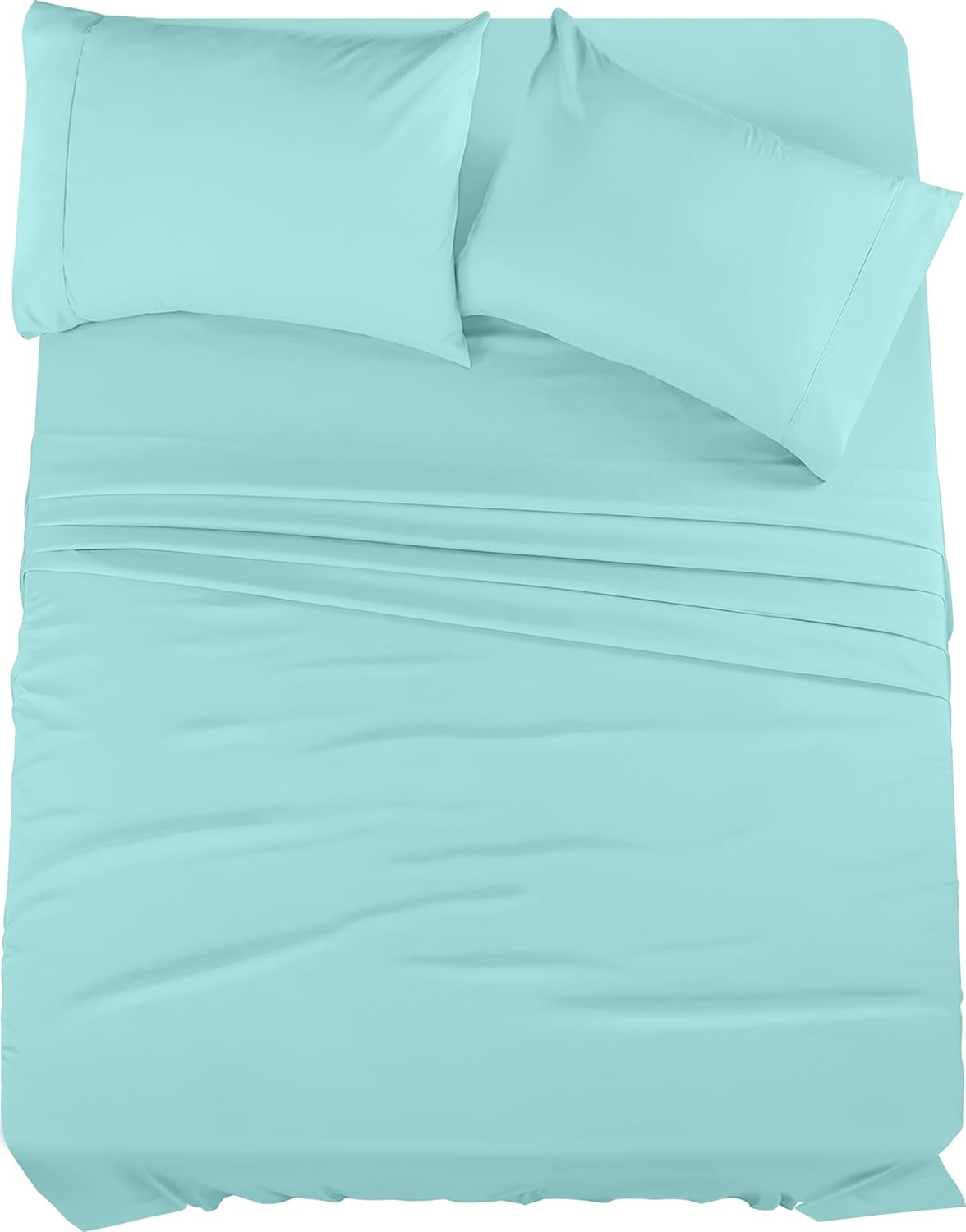 Utopia Bedding King Bed Sheets Set - 4 Piece Bedding - Brushed Microfiber - Shrinkage and Fade Resistant - Easy Care (King, Spa Blue)