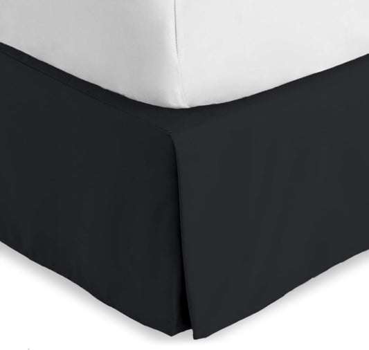 Bare Home Kids Twin Bed Skirt - 15-Inch Tailored Drop Easy Fit - Bed Skirt for Beds - Center & Corner Pleats (Twin, Black)