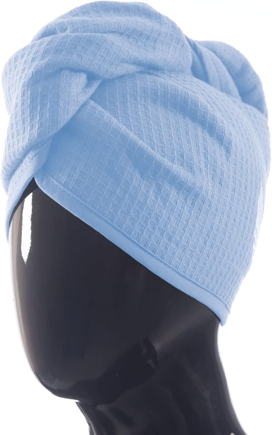 100% Turkish Cotton Hair Towel Wrap for Women,Non Microfiber,400-GSM(Grams per Square Metre),AntiFrizz,Hair Plop Waffle Towels for Curly,Long&Thick Hairs,Turban Head Wrap,1Pack10x26inc