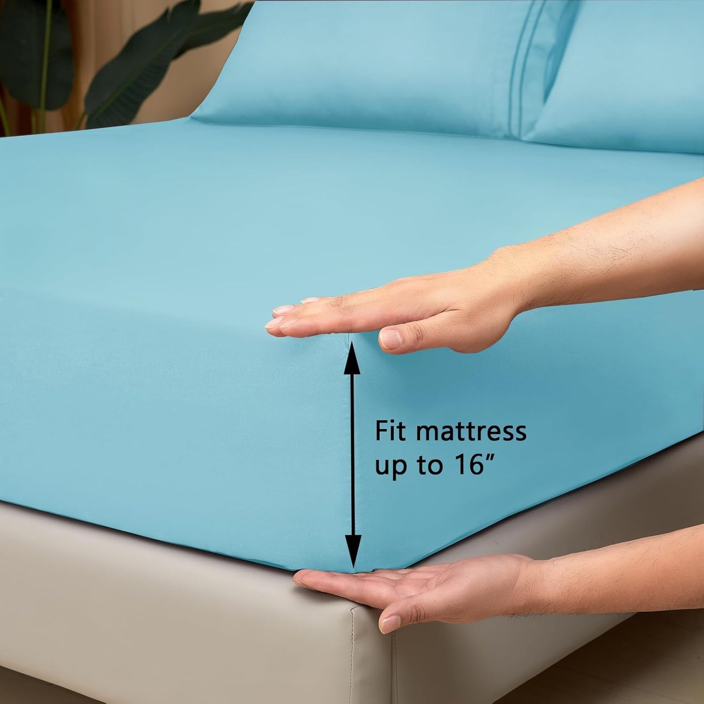 Mejoroom Twin Sheet Set - Hotel Collection Twin Sheets - Bedding Sheets & Pillowcases with Deep Pocket Fitted Sheet, Breathable, Wrinkle & Fade Resistant - 3 Piece(Baby Blue)