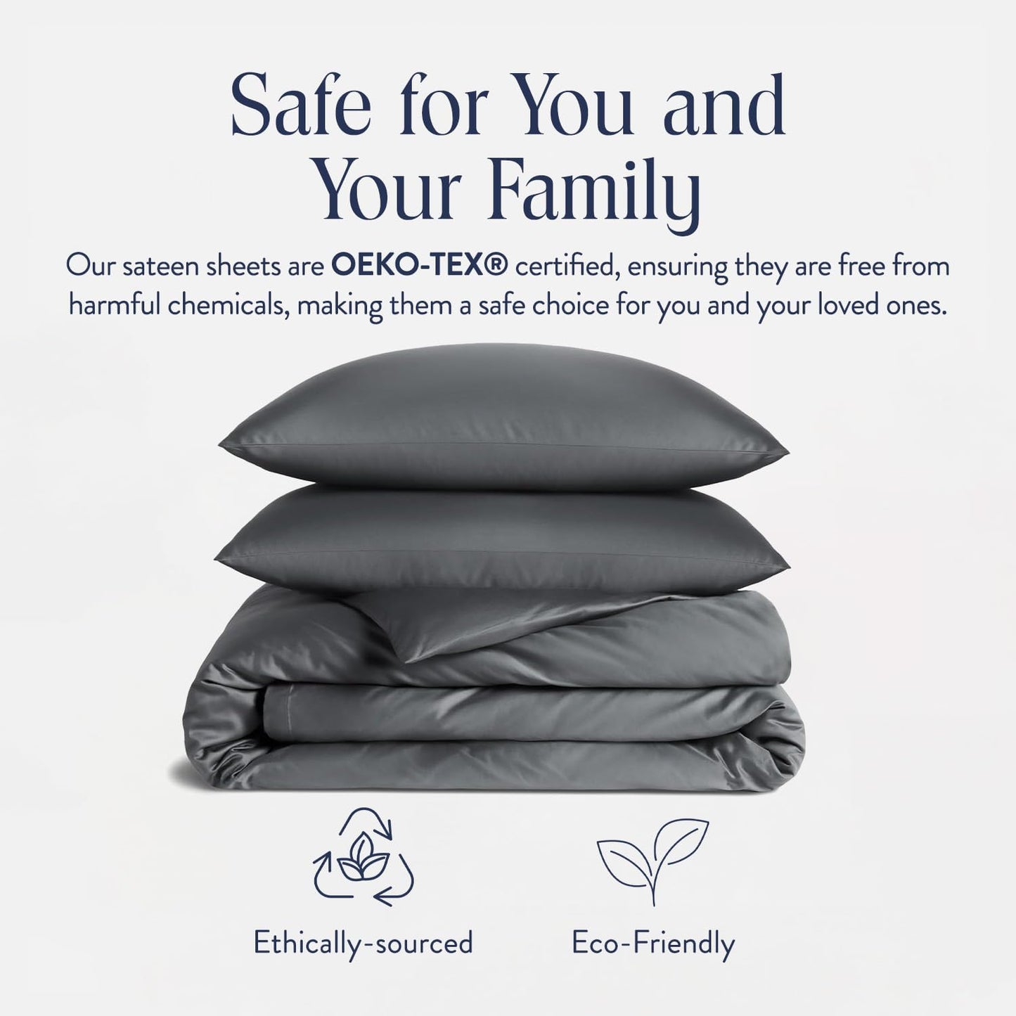 Brooklinen Luxury Sateen Duvet Cover Set - 100% Cotton, Full/Queen Size in Slate Grey - Includes 1 Duvet Cover and 2 Standard Pillowcases - Best Full/Queen Duvet Covers