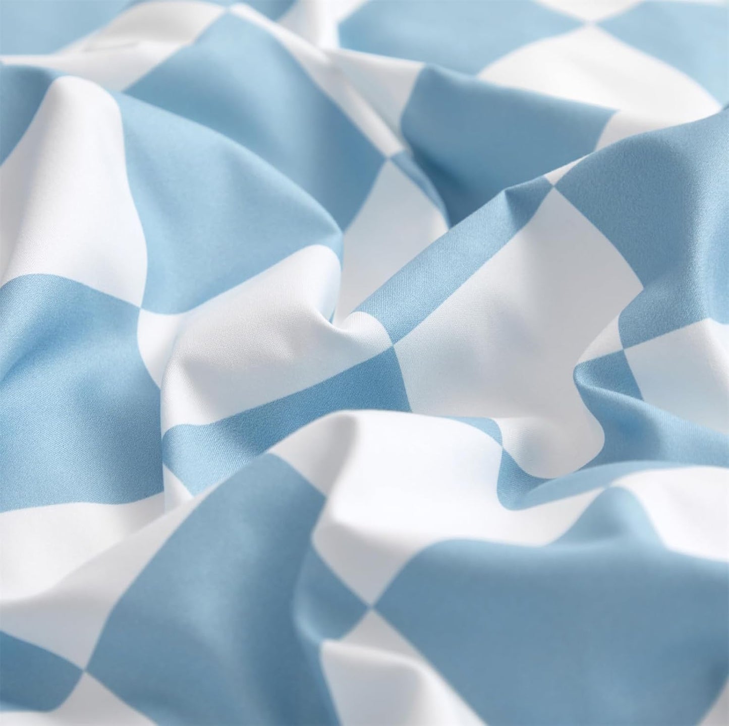karever Blue White Grid Comforter Set Queen Blue Plaid Bedding Set Women Blue and White Checkered Bed Comforter Set Breathable Blanket Set Men Durable Bedding Comforter Set,Queen(90''*90'')
