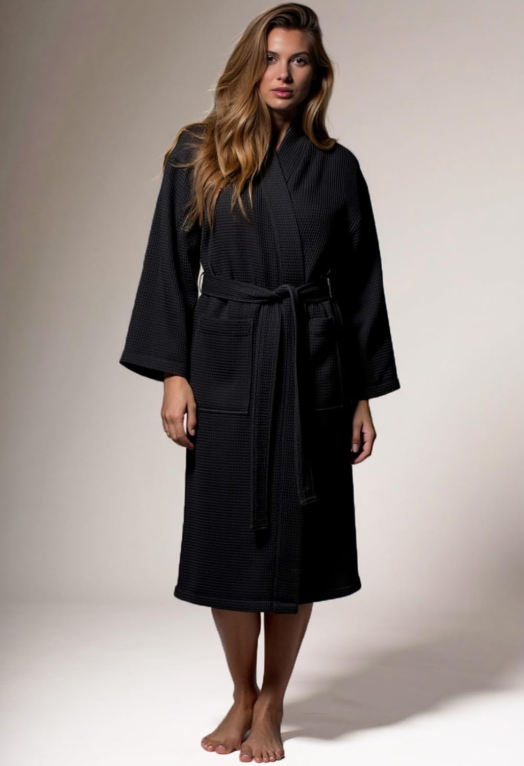 Turquaz Lightweight Full-Length Robes For Women Waffle Kimono Bathrobe - Soft, Fast-Drying, Long-Lasting Cotton Blend Unisex