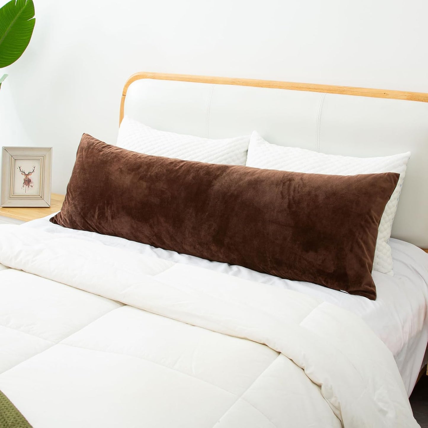 Body Pillow, Memory Foam Body Pillows for Adults Sleeping, Long Pillow for Bed, Big Large Firm Full Body Pillow for Side Sleeper, 20x54 Inch, Coffee