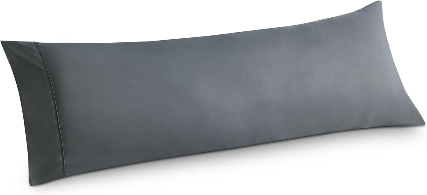 Bedsure 20x54 Body Pillow Case Cover - Dary Grey Brushed Microfiber Long Pillow Cases for Body Pillow, Ultra Soft and Cozy Pillowcase with Envelope Closure, Wrinkle, Fade and Stain Resistant, 1 Pack
