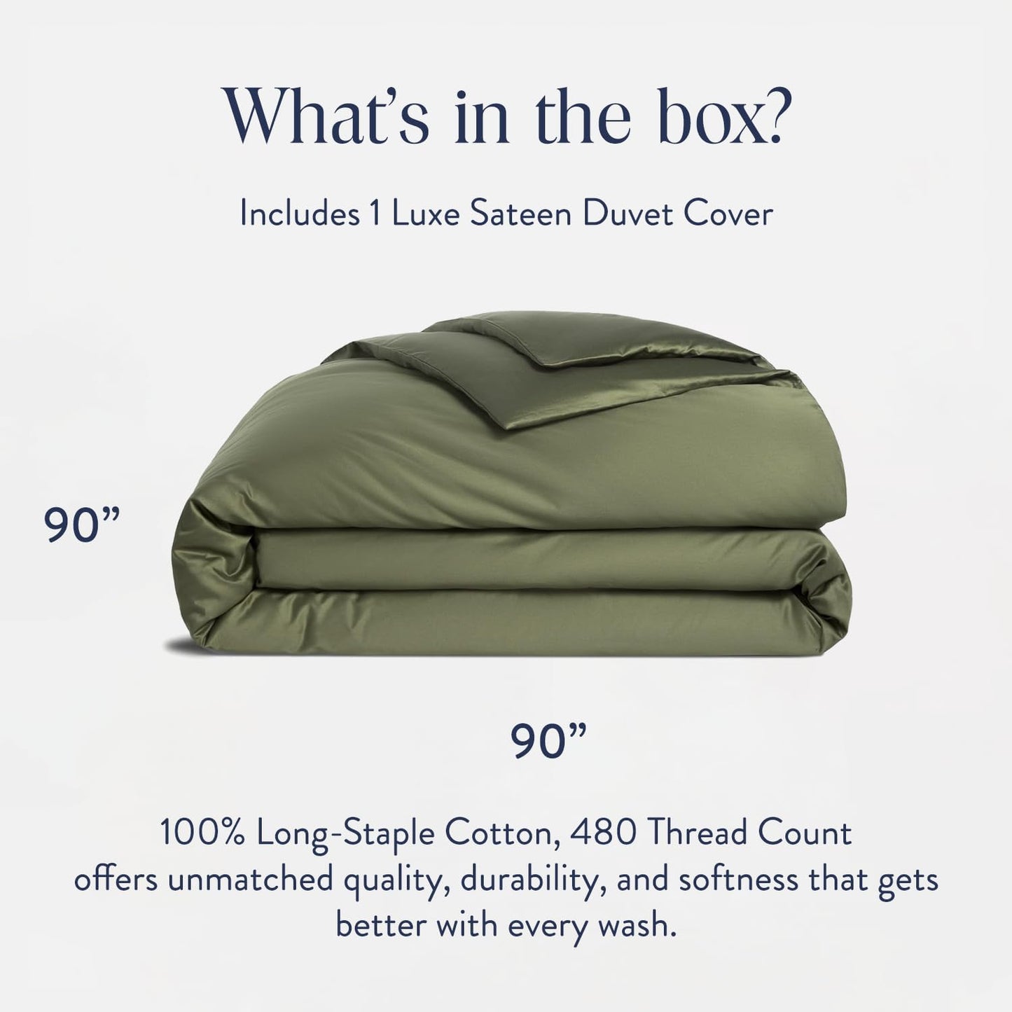 Brooklinen Luxury Sateen Duvet Cover - 100% Cotton, Full/Queen Size in Fresh Moss Green with Extra-Long Corner Ties and Button Closure - Best Full/Queen Duvet Covers