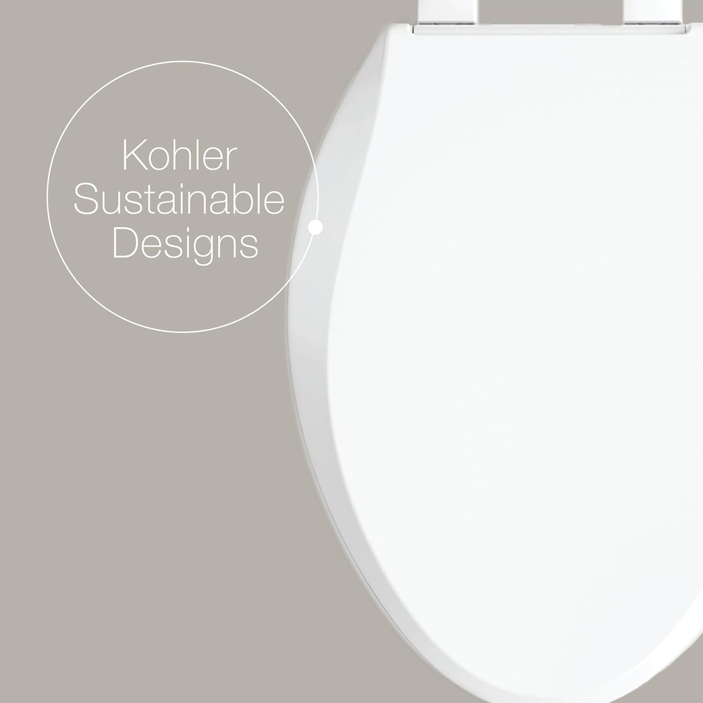 KOHLER K-35584 Cachet Recycled Plastic, Readylatch, Quiet-Close, Soft Close Elongated Toilet Seat