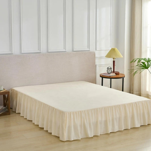 Bed Skirt Queen Size Ruffled Bed Skirt with Split Corners, Queen Bed Skirts 12 Inch Drop, Queen Size Bed Skirting with Platform, 12'' Queen, Beige