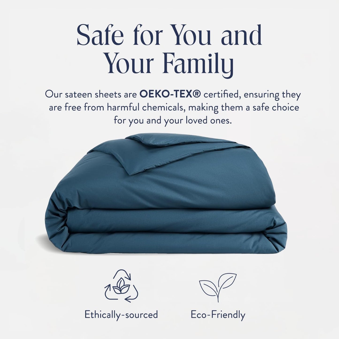 Brooklinen Luxury Sateen Duvet Cover - 100% Cotton, Full/Queen Size in Abyss Blue with Extra-Long Corner Ties and Button Closure - Best Full/Queen Duvet Covers