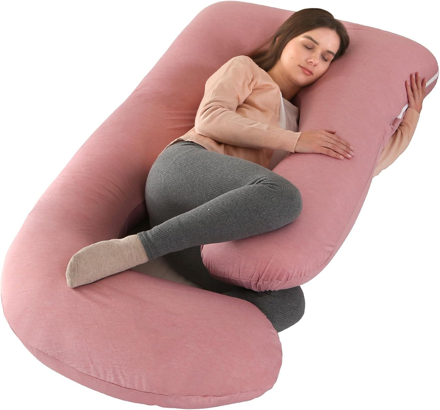 BATTOP Pregnancy Pillow for Sleeping,Maternity Pillow with Cooling Removable Cover,Support for Back,Legs,Belly,HIPS for Pregnant Women,Body Pillows for Adults,Pregnancy Must Haves