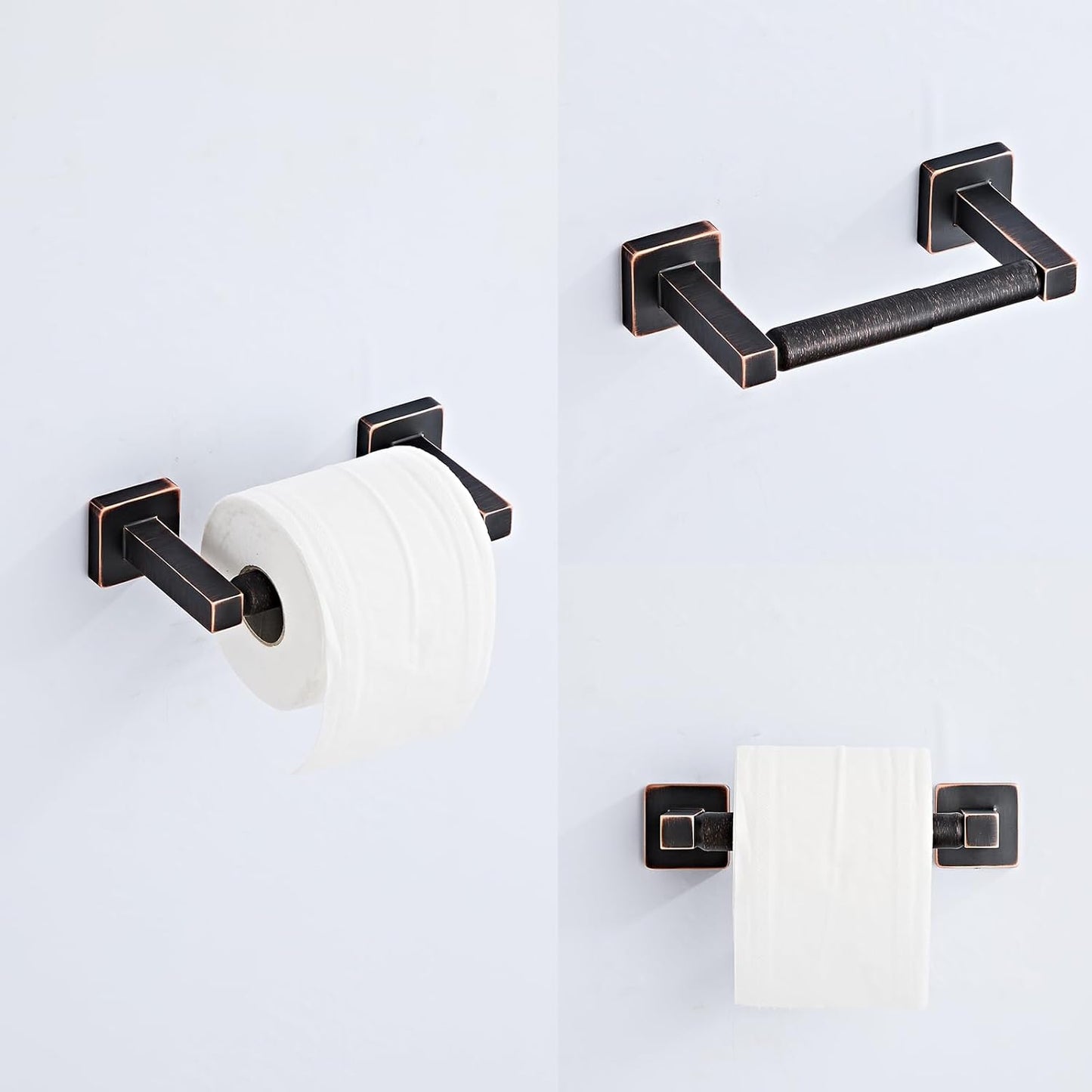 Bathroom Hardware Set 4 Pieces,Oil Rubbed Bronze Towel Bar Set Stainless Steel Wall Mounted, Includes 16In Hand Towel Bar, Towel Ring, Robe Towel Hooks,Toilet Paper Holder, Bathroom Towel Rack Set