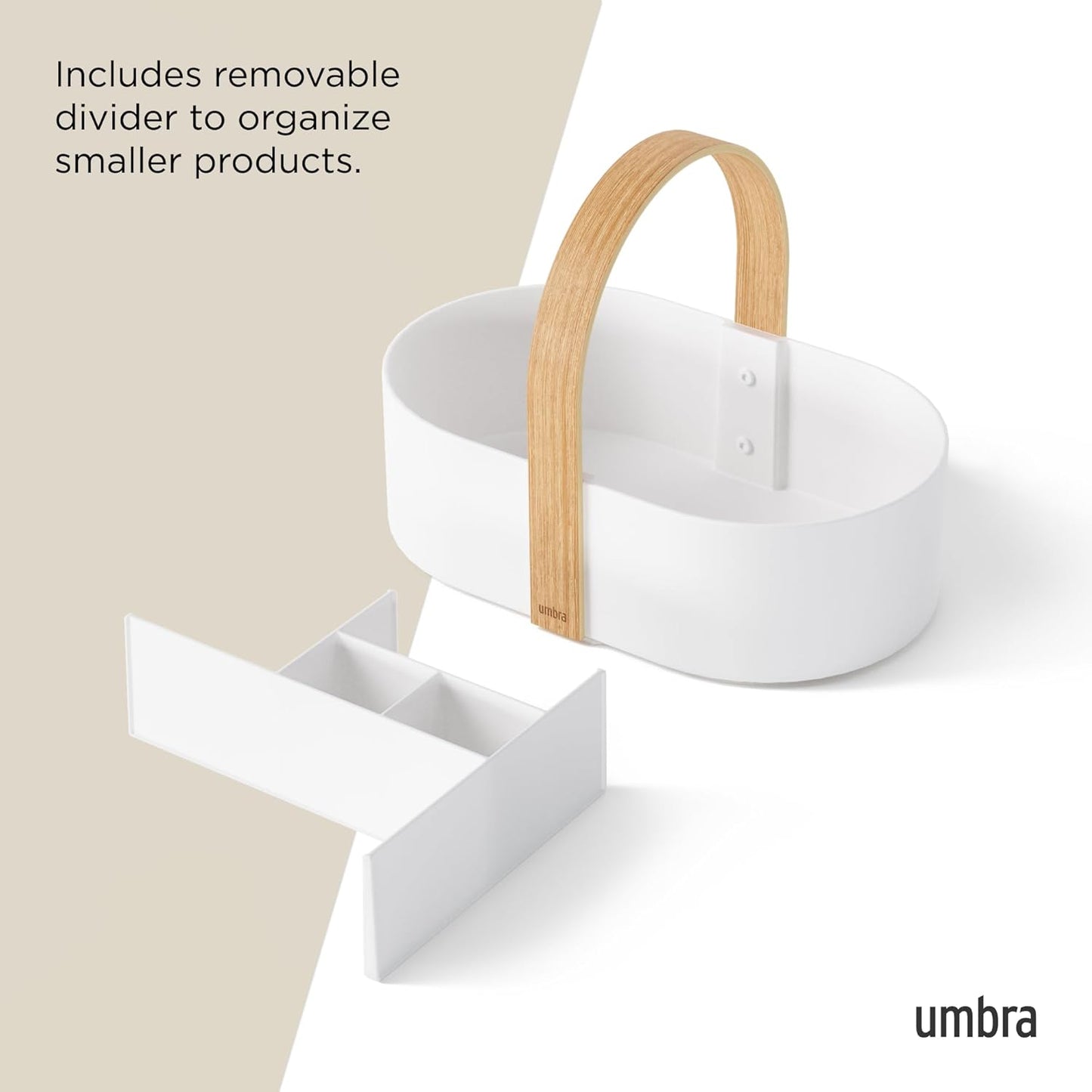 Umbra Bellwood Cosmetic Organizer, White/Natural