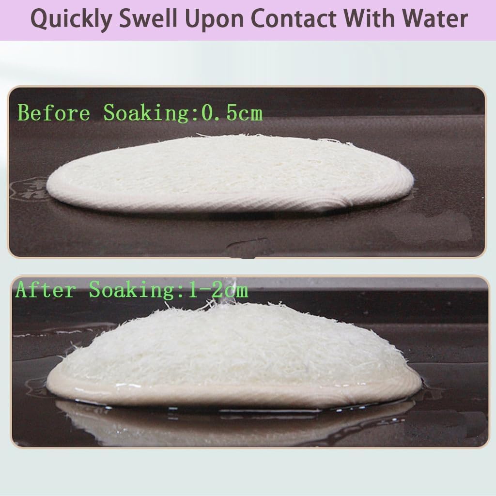 Natural Loofah Exfoliating Body Scrubber,Bath Shower Loofah Sponge for Women and Men,Made with Biodegradable Shower luffa Sponge,for Face and Body That Gets You Clean(3 PC)
