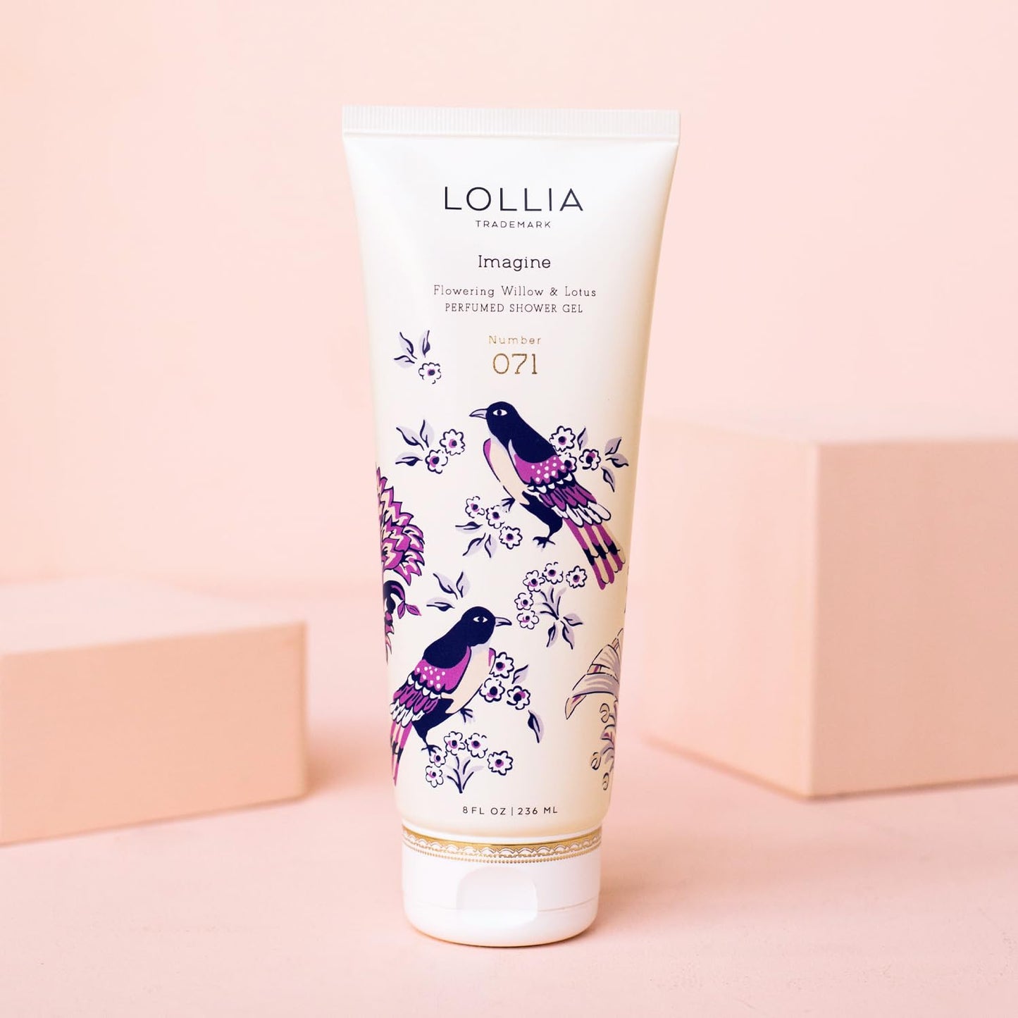 LOLLIA Imagine Shower Gel, 8 fl. oz. – Flowering Willow & Lotus – Scented Shower Gel Body Wash, Shea Butter Body Wash, Bath Wash for Women