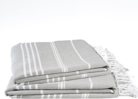 100% Cotton Turkish Beach Towel with Bag Towels Oversized 36"x72" Pool Absorbent Extra Large Quick Dry Sand Travel Towel (Silver Mist, 2 Pack)