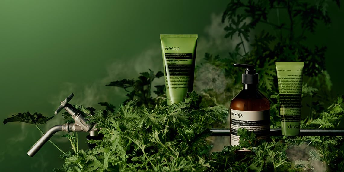 Aesop Geranium Leaf Body Cleanser Refill | Invigorating Gentle Cleansing Gel | Green, Citrus, Fresh | 16.9 fl oz