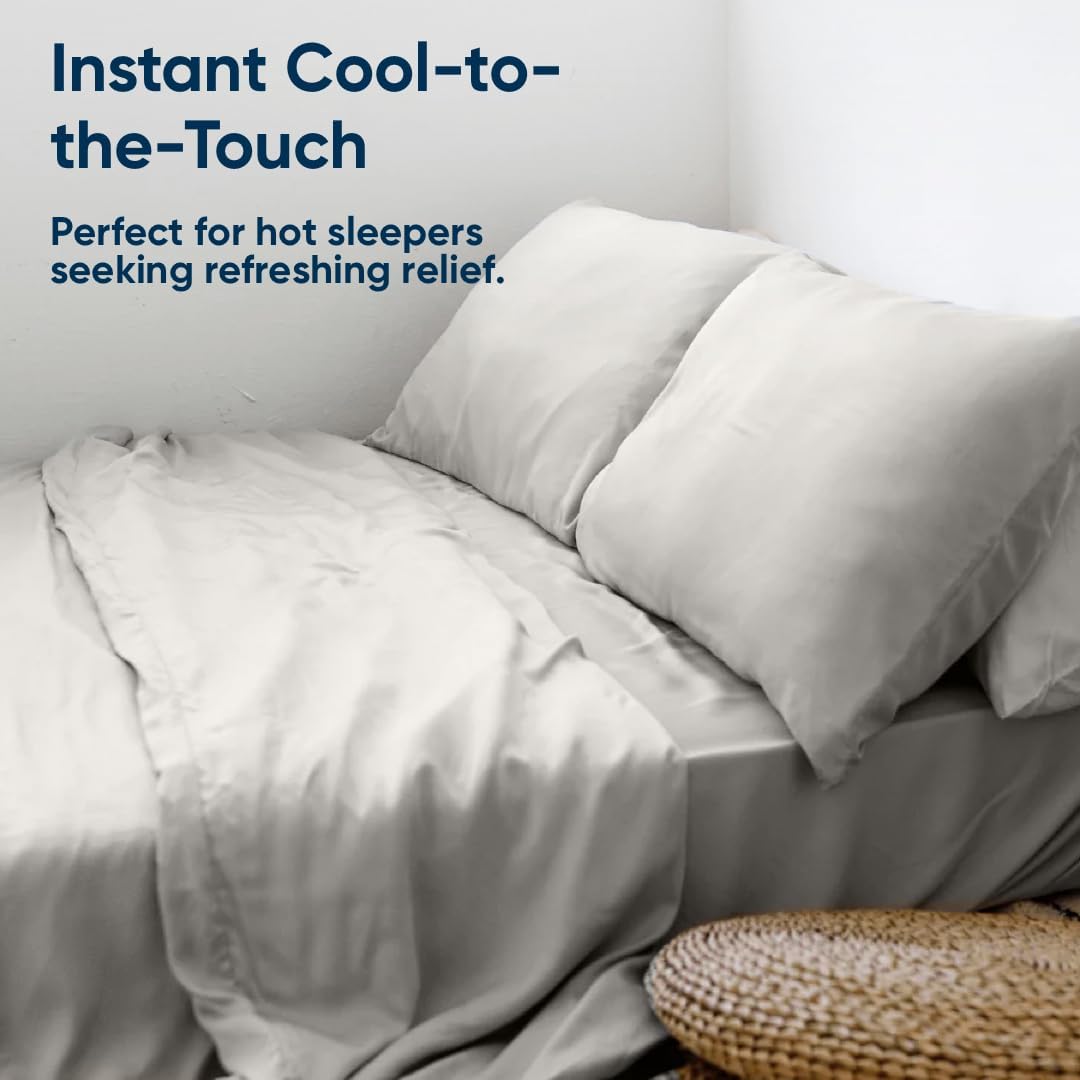 Vesta Washable Silk Lightweight Comforter, Cooling Blanket for Hot Sleepers, 100% Long Staple Mulberry Silk, Moisture & Thermal Control for Summer Use (Ivory Slate, Full/Queen 90'' X 90'')