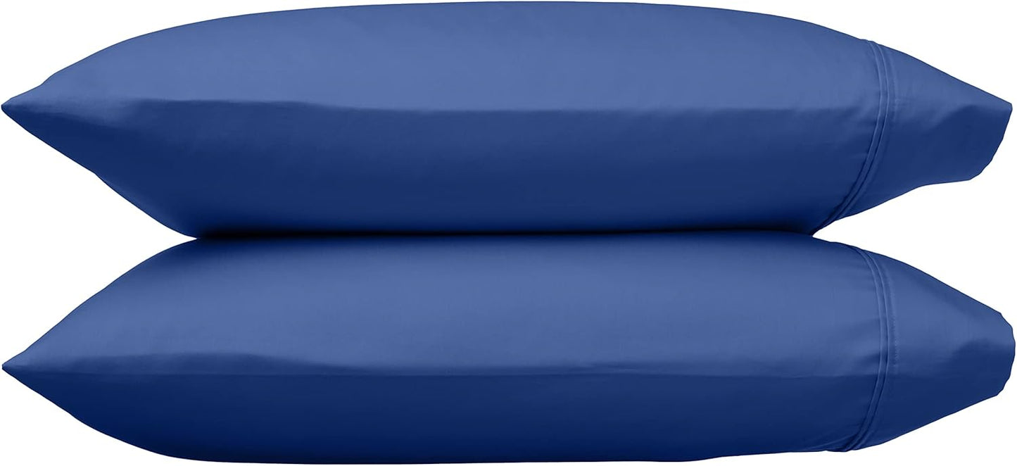 Amazon Basics 400 Thread Count Cotton Pillow Cases, Standard, Set of 2, Navy, 30" L x 20" W