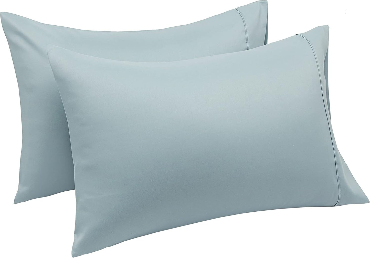 Amazon Basics Standard Pillow Cases Set of 2 - Lightweight, Super Soft Easy Care Microfiber, Spa Blue, 30" L x 20" W, Pillows Not Included
