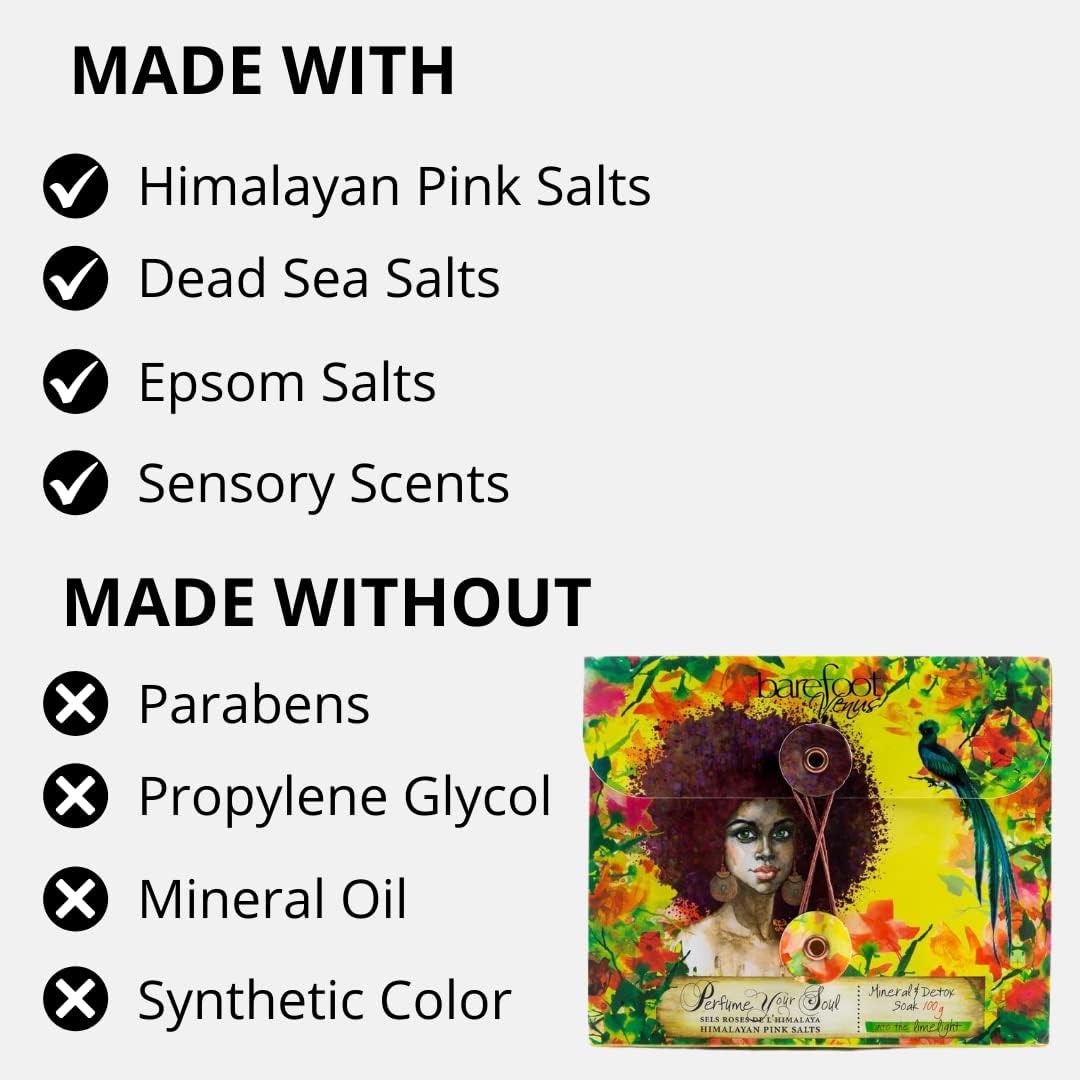 Barefoot Venus Himalayan Pink Salts Mineral & Detox Bath Soak (Into The Limelight, 100 Grams)