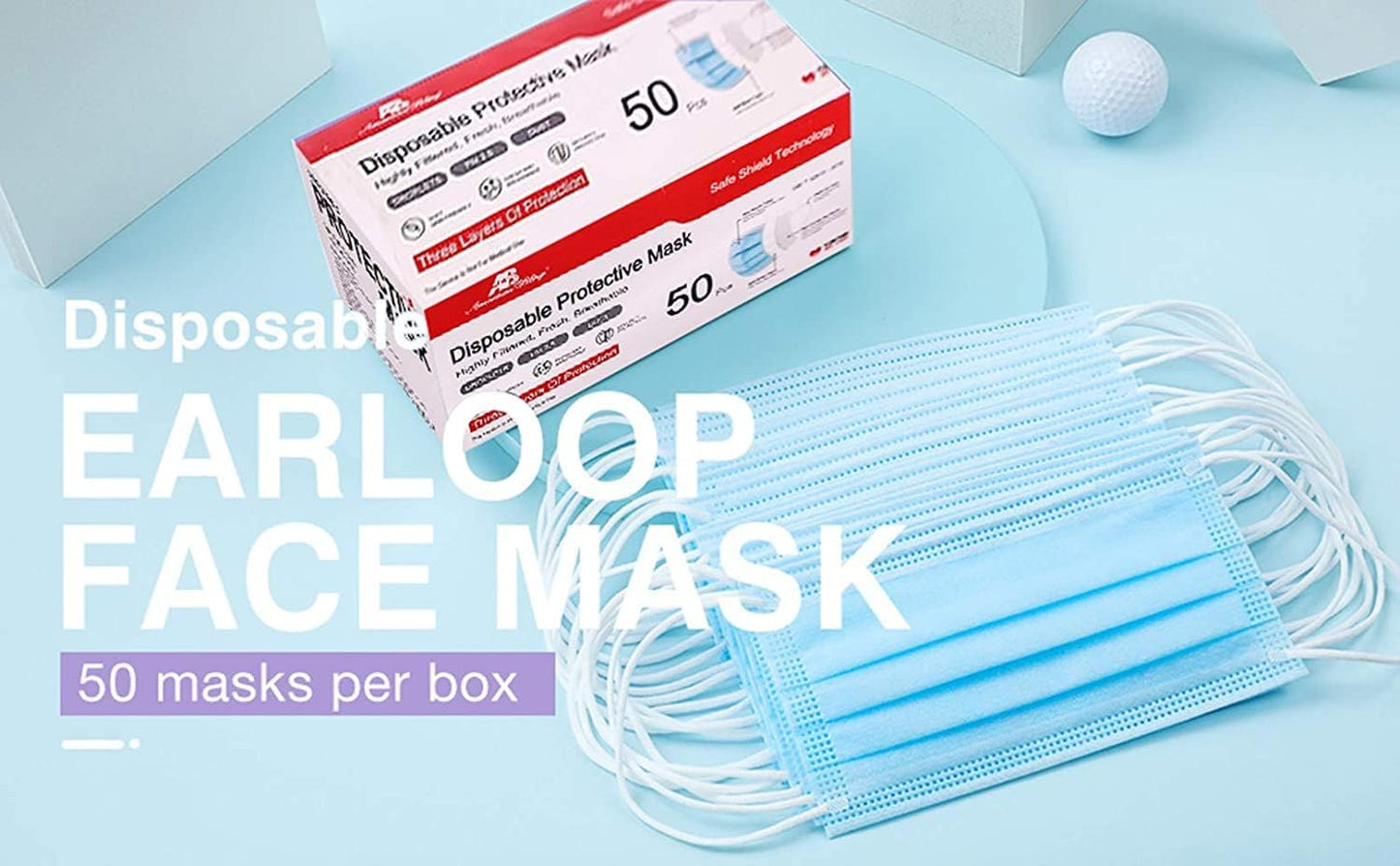 2000PCS Bulk Wholesale Face Masks for Business and Home Use-Disposable Face Mask-Blue 3 Ply Face Mask Cup Dust Masks PPE Filter Protection Face Masks