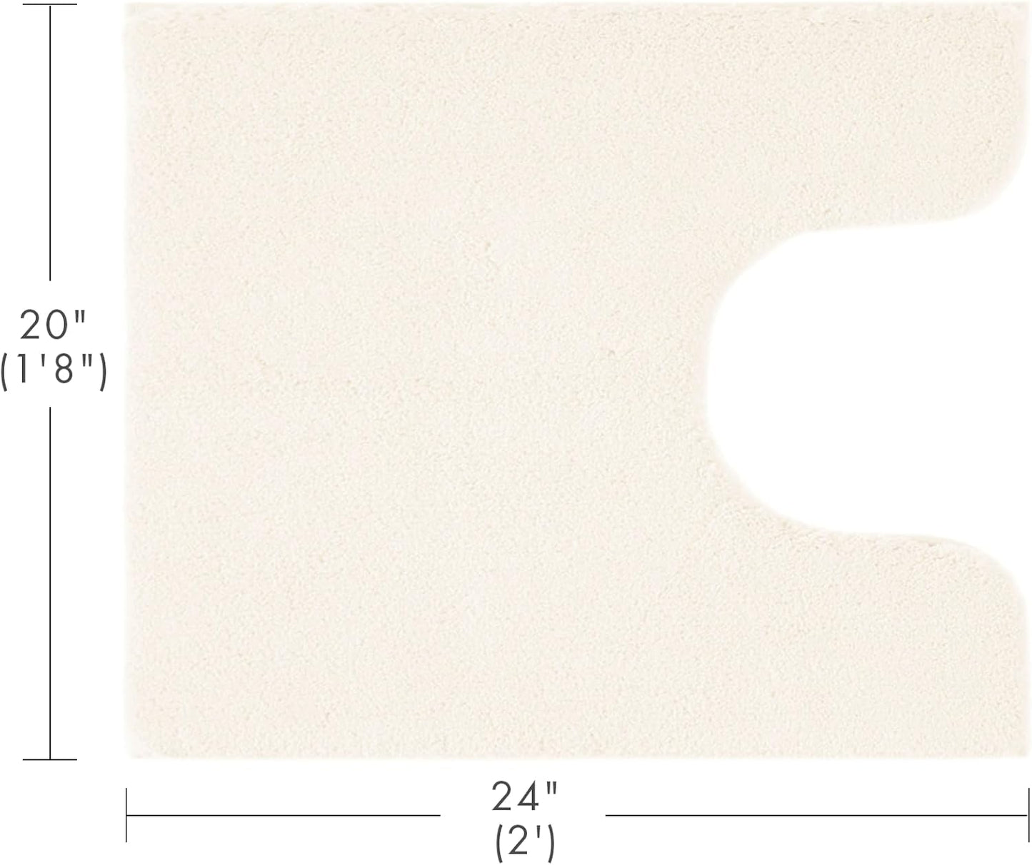 Madison Park Signature Non Slip, Luxrurious Plush Mat, Absorbent, Quick Dry, Spa Design Bath Room Décor Marshmallow Bathroom Rug, 1'8" x 2' (Contour), Cream