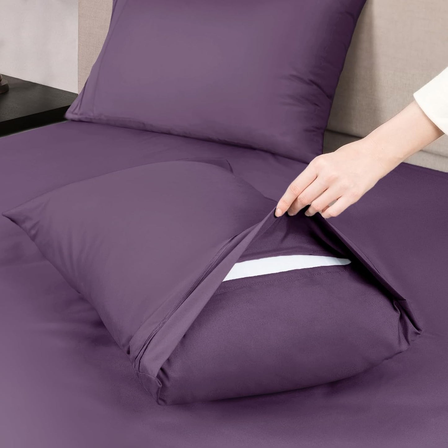 Mejoroom Twin XL Sheet Set - Hotel Luxury Microfiber Sheet & Pillowcase Sets Fits College Dorm Room Mattress - Soft, Breathable, Wrinkle & Fade Resistant - 3 Piece (Purple)