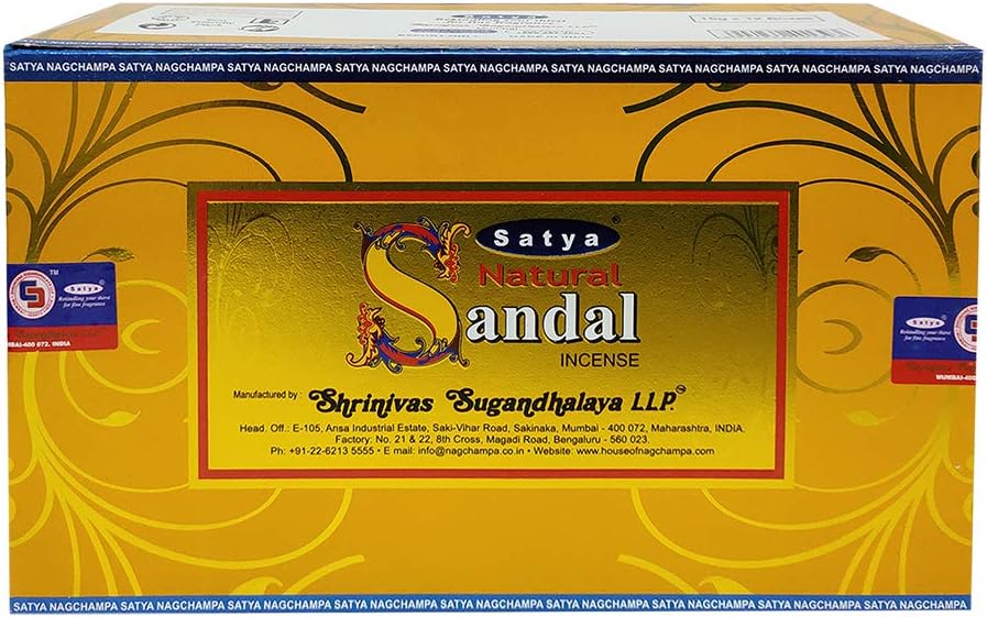 Natural Sandal Incense Sticks and Incense Stick Holder Bundle Insence Insense Satya Incense