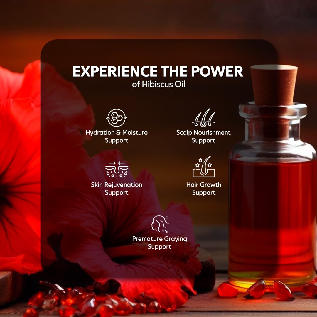 Hemani Hibiscus Oil 30ml 100% Pure- Natural, Cold Pressed, Halal Essential Oil for Skincare, Haircare & Relaxation