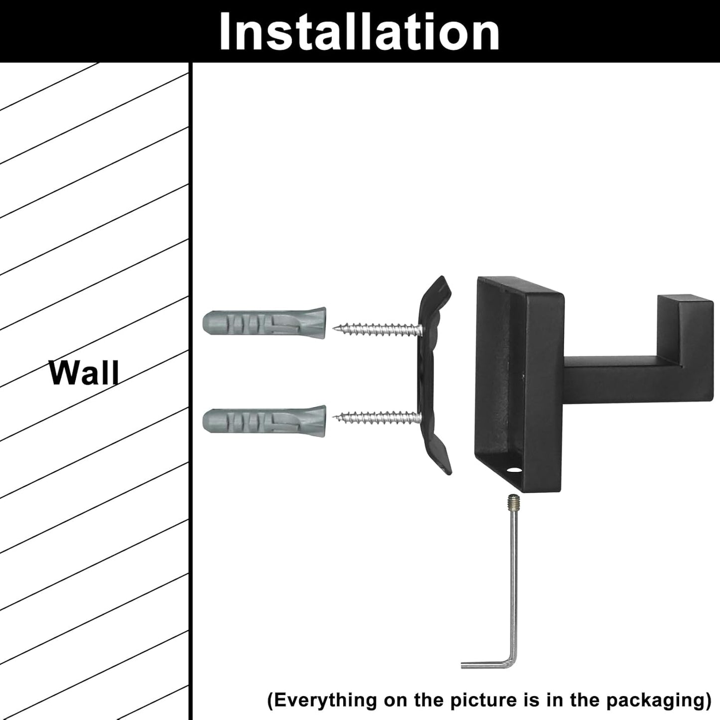 IBosins 2-Pack Towel Hooks Hand Towel Holder for Bathroom Wall Livingroom Bedroom Kitchen Closet Heavy Duty Stainless Steel Hook Hanger for Robe, Bath Towel, Coat (Square Matte Black)