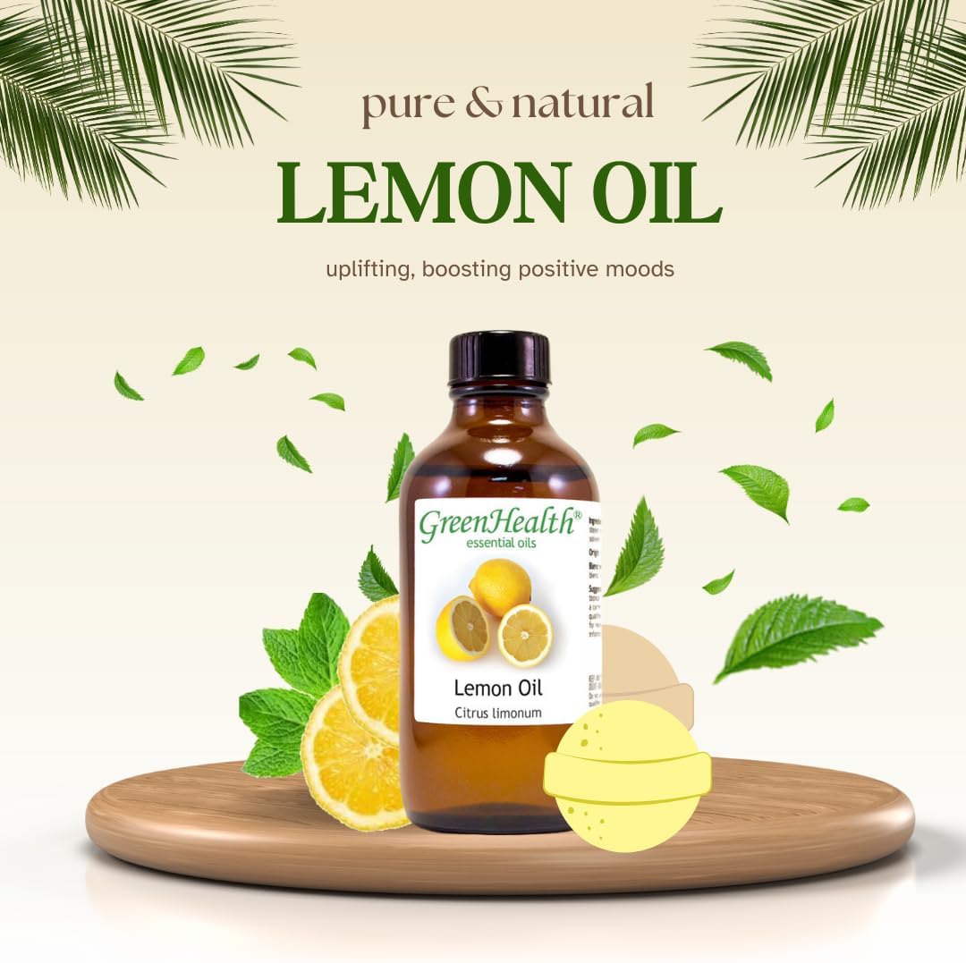 Lemon Essential Oil - 16 fl oz - Aluminum Bottle - 100% Essential Oil -GreenHealth