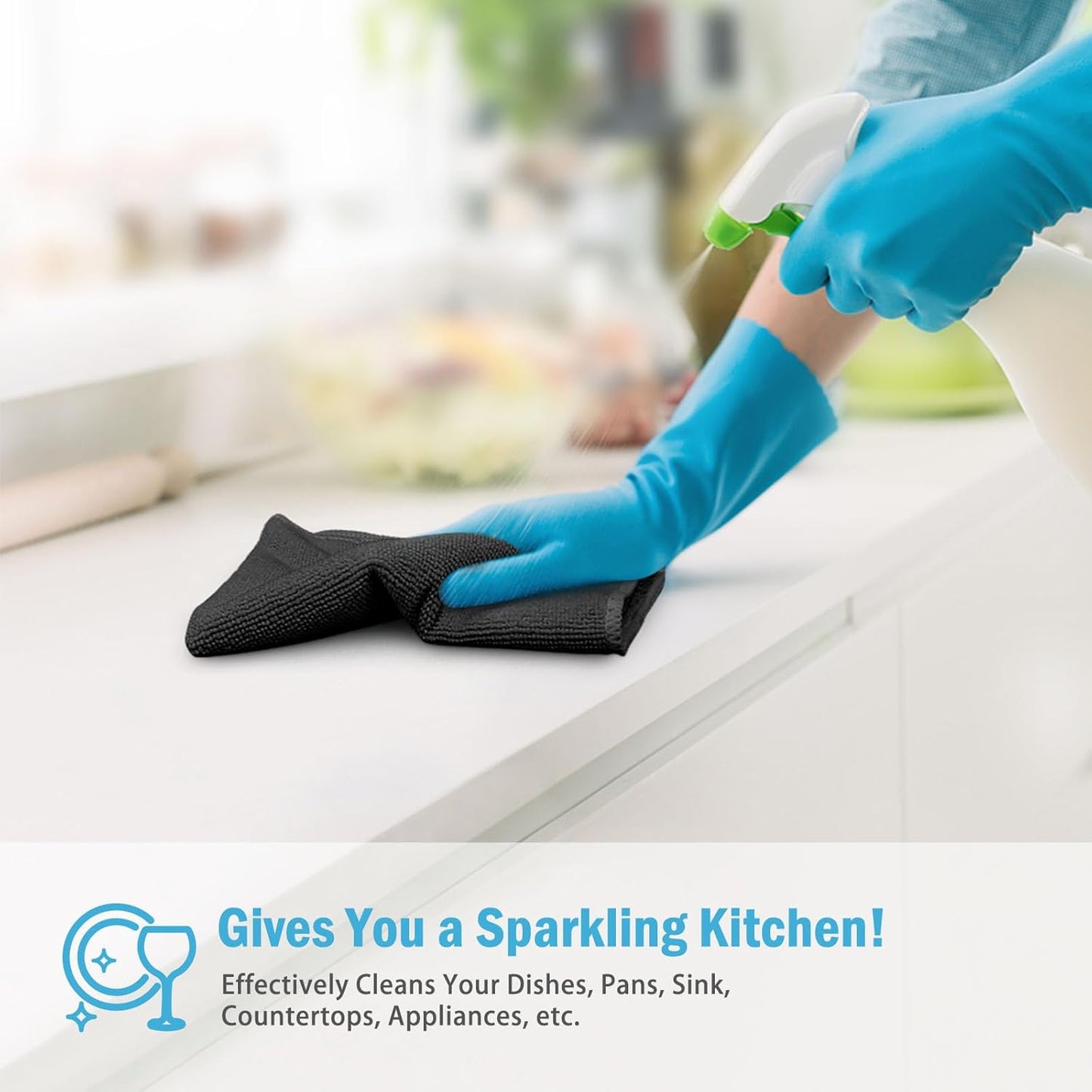 AIDEA Microfiber Cleaning Cloth-100PK, Soft Microfiber Towels for Cars, Absorbent Cleaning Rags, Lint-Free Streak-Free Wash Cloths for House, Kitchen, Window(12in.x16in.)