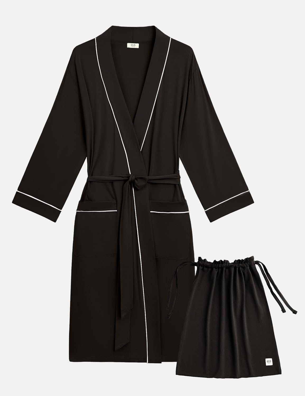 GYS Premium Viscose from Bamboo Robe for Women Long Sleeve Bathrobes Soft Kimono Robes