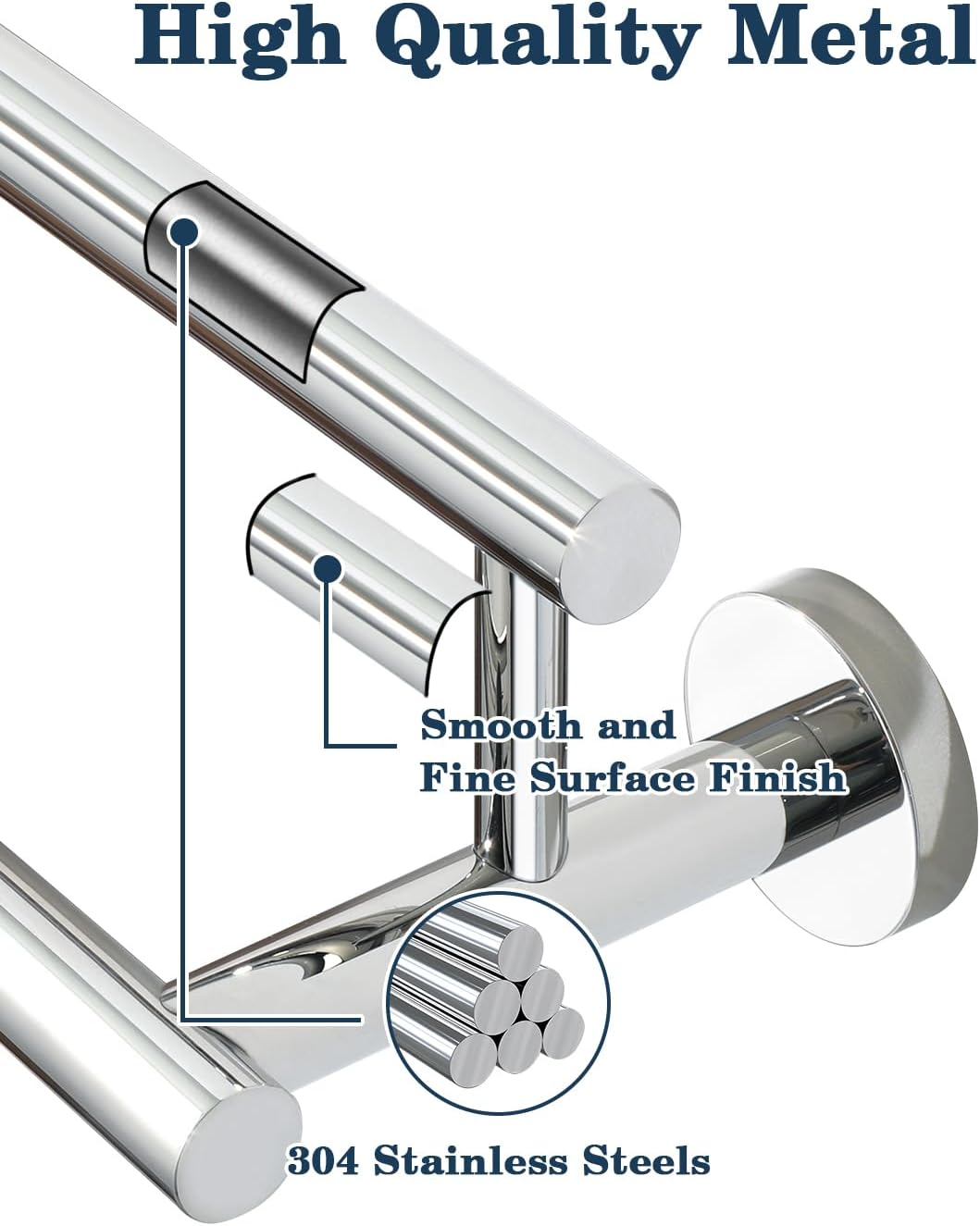 Alise Double Bath Towel Bars,12 Inch Towel Racks for Bathroom,SUS304 Stainless Steel Towel Holder,Towel Holder Wall Mount,Toilet Kitchen Towel Rod,Polished Chrome Towel Rail,GYT6902-300-C