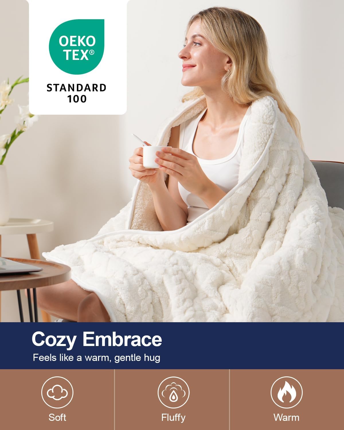 Super Fuzzy Soft Sherpa Fleece Weighted Blanket, 15 lbs Dual Sided Fluffy Heavy Weighted Blankets for Adults - No Bunching with Double Layers of Soft Inner Lining (60"x 80", 15 Pounds)
