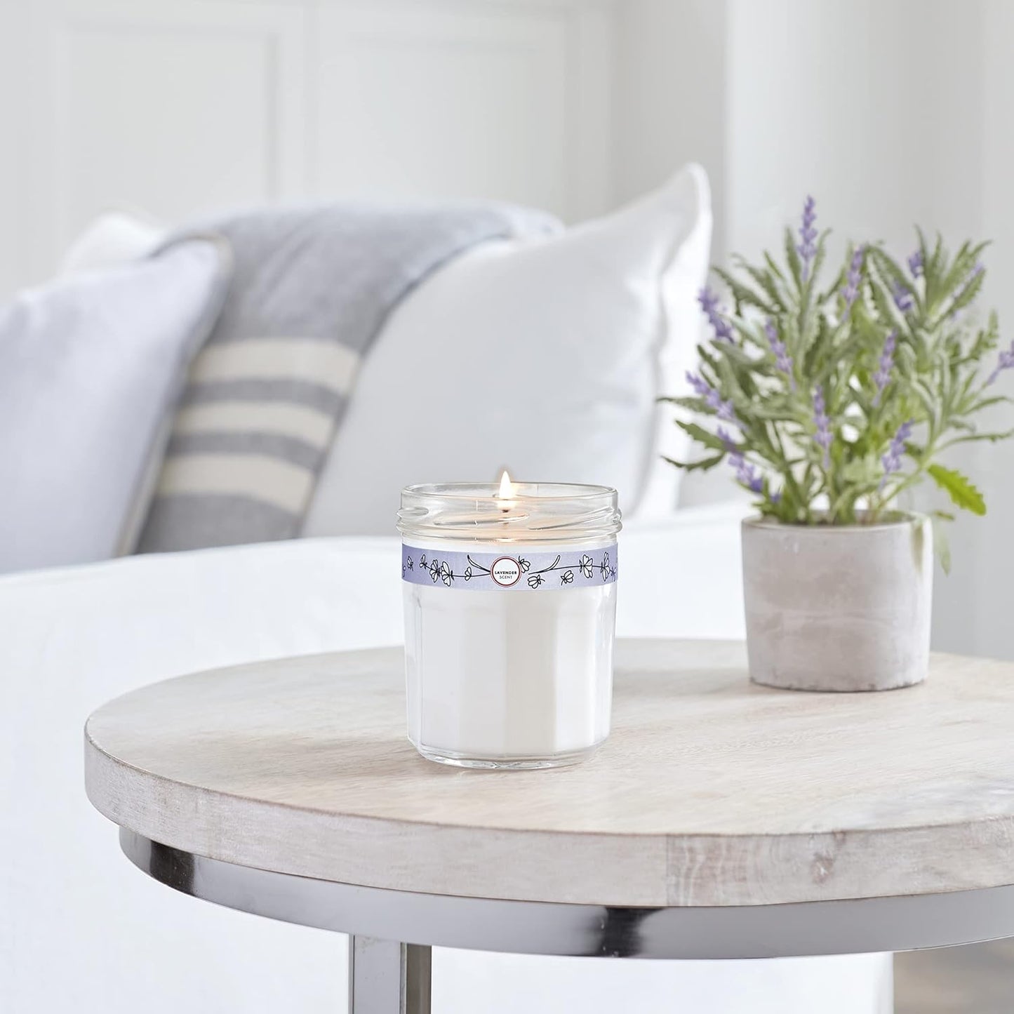 MRS. MEYER'S CLEAN DAY Lavender Soy Candle, Garden-Inspired Aromatherapy Homekeeping, 35 Hour Burn Time, Made with Essential Oils, 7.2 oz Large Glass Jar Candles (Pack of 2)