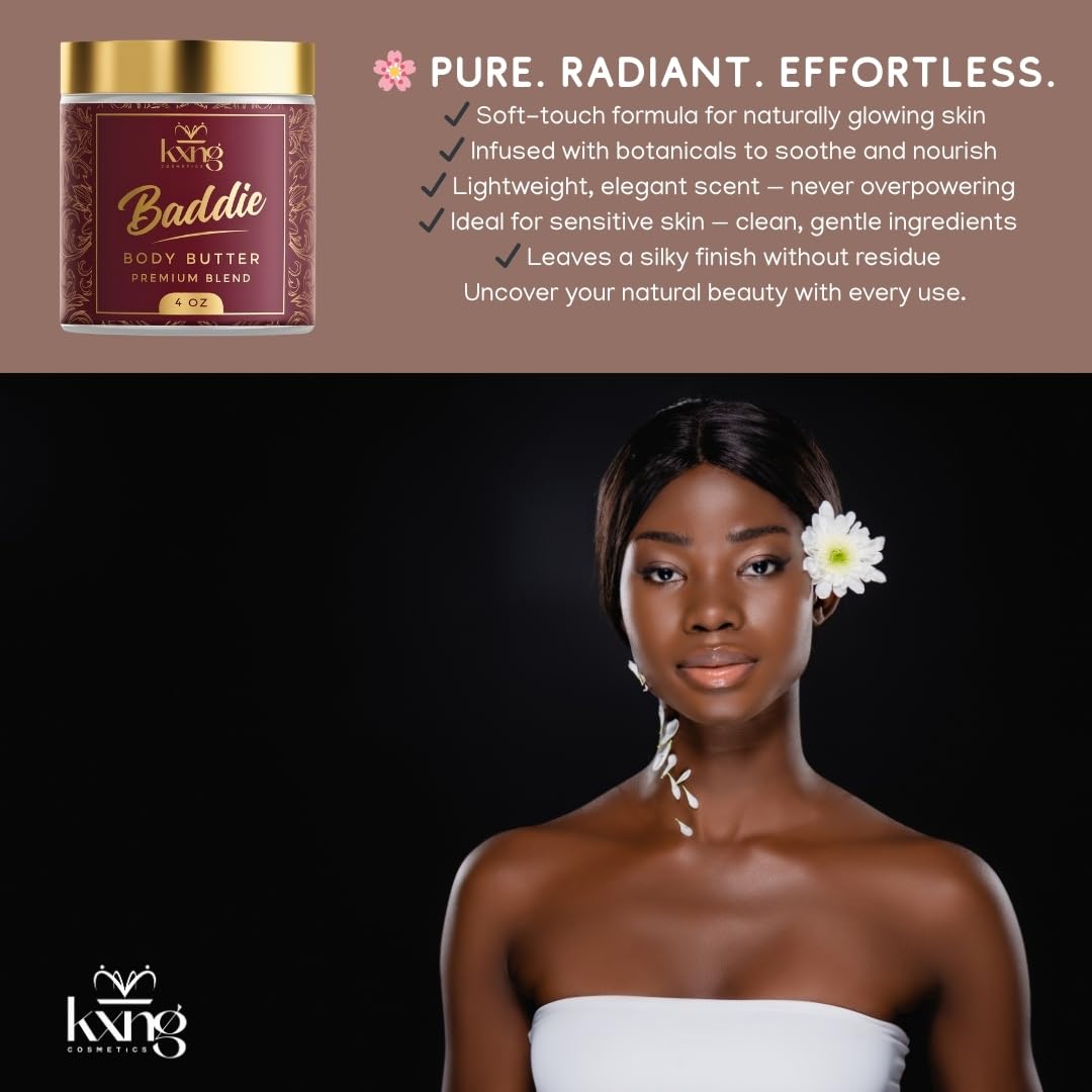 KXNG Luxurious Body Cream, Whipped Shea Butter Moisturizer, Nourishing Hydration for Soft, Glowing Skin, Unisex, Cruelty-Free