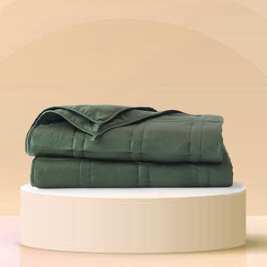 Baloo Weighted Blanket for Adults 20 lb (Spruce Green, 60"x80") | Cool & 100% Cotton | Machine Washable & Dryer Safe | Glass Microbead Fill