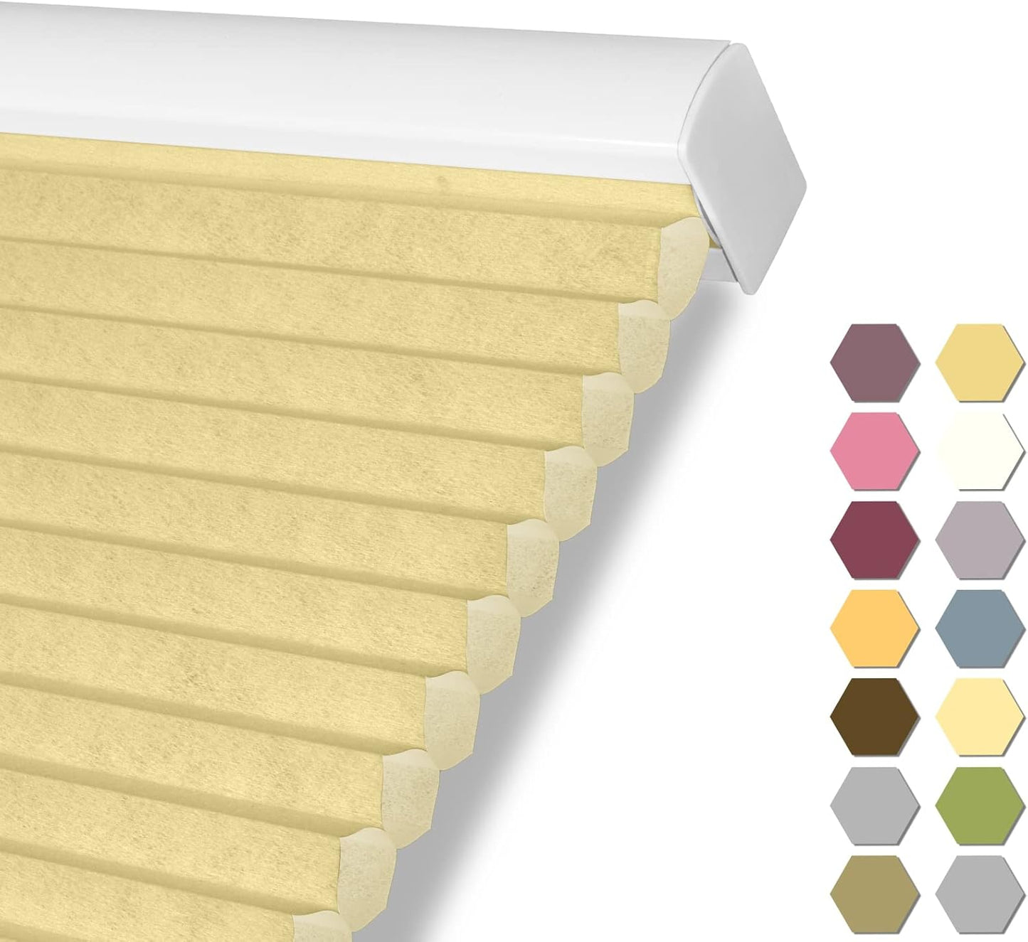 Persilux Light Filtering Cellular Shades Cordless Honeycomb Window Shades Bottom Up Dirt Proof Privacy Window Blinds for Windows, Bedroom and Living Room, Beige, 54" W x 48" H