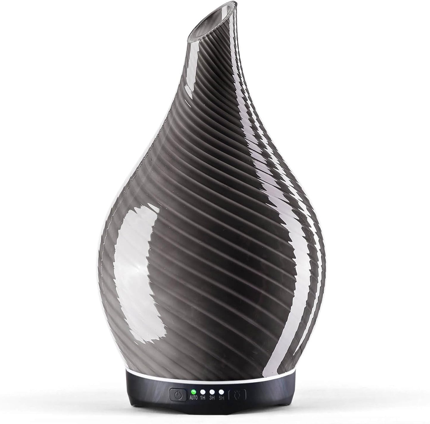 Porseme 280ml Essential Oil Diffuser Glass Color Changing Aroma Air Diffusers Aromatherapy Ultrasonic Cool Mist Humidifier 7 Running Hours Waterless Auto-Off for Sleeping, Yoga, Office (Pure Grey)