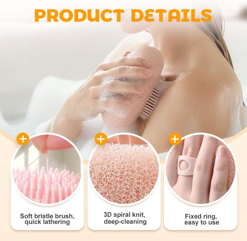 Super Soft Sunflower Suction Cup Bath Ball, 2025 New Exfoliating Bath Bath Sponge Cleaning Brush with Finger Rings for Women and Men (Blue, 4 pcs)