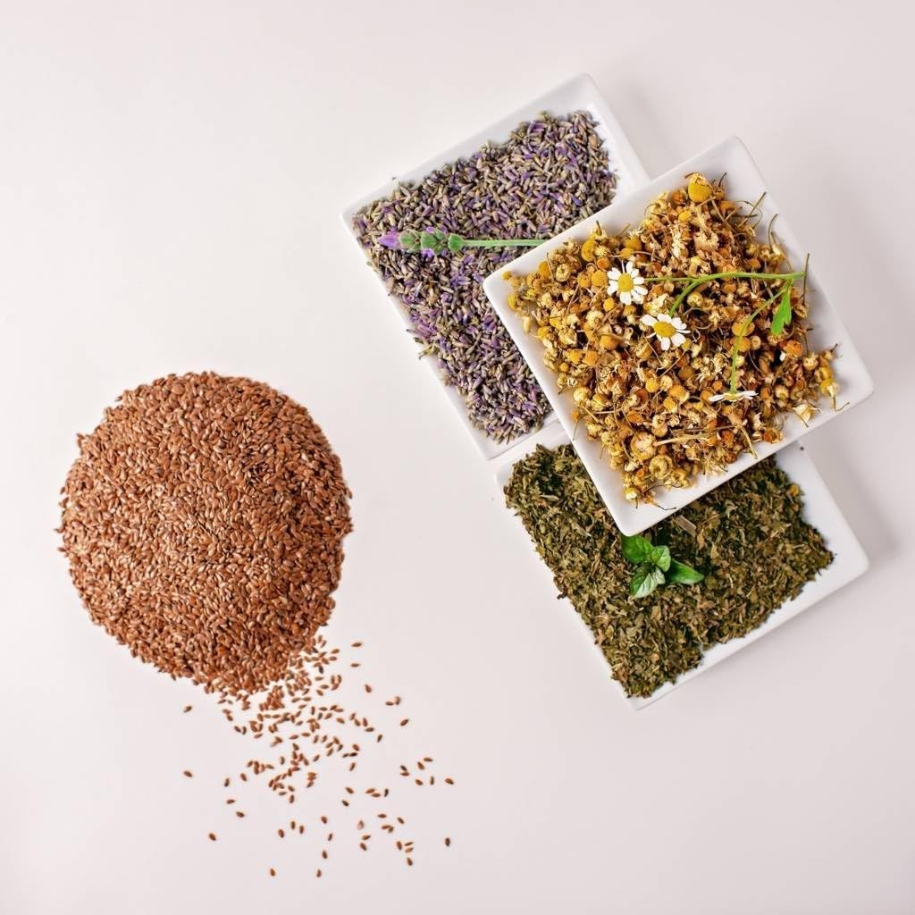 4" x 9" Microwavable Heating Pad/Ice Pack for Pain Relief and Relaxation - Natural Flax Seed Filling - Unscented and Herbal Scented Options (Black and Red Plaid, Peppermint-Chamomile)