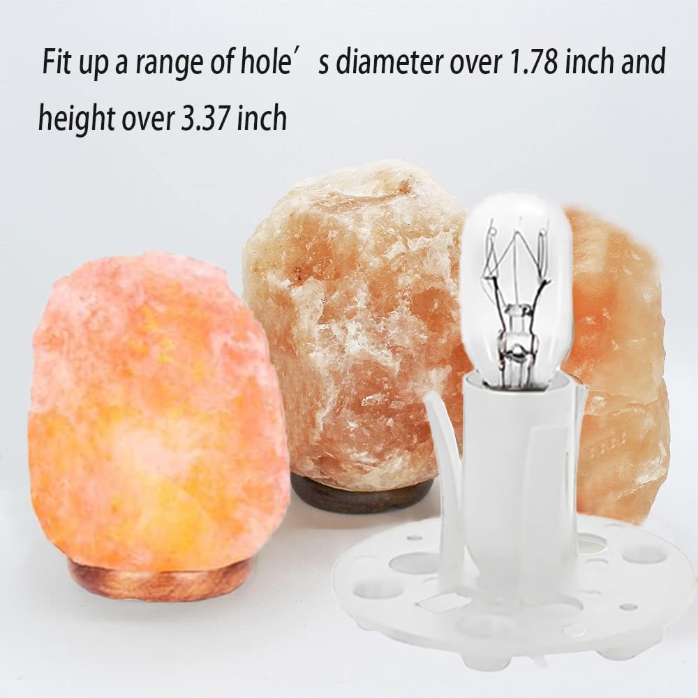 Himalayan Salt Lamp Cord White, 6ft with Dimmer Switch, Replacement Cord with 3.34 Inch Base, 6 25W E12 Bulbs (2)