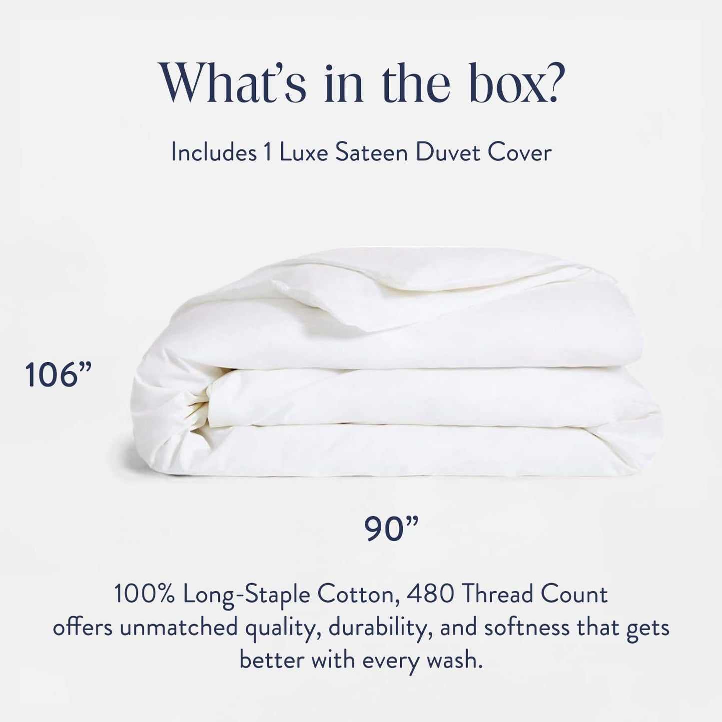 Brooklinen Luxury Sateen Duvet Cover - 100% Cotton, King/California King Size in White with Extra-Long Corner Ties and Button Closure - Best King/Cali King Duvet Covers