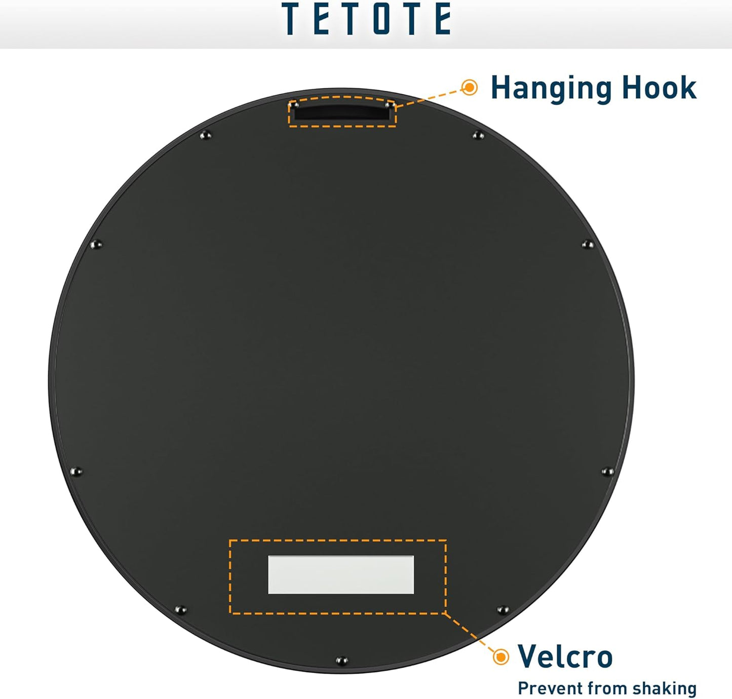 TETOTE Black Round Mirror, 36 Inch Matte Metal Framed Circle Bathroom Mirrors, Wall Mounted Modern Decorative Farmhouse Mirror for Vanity Entryway