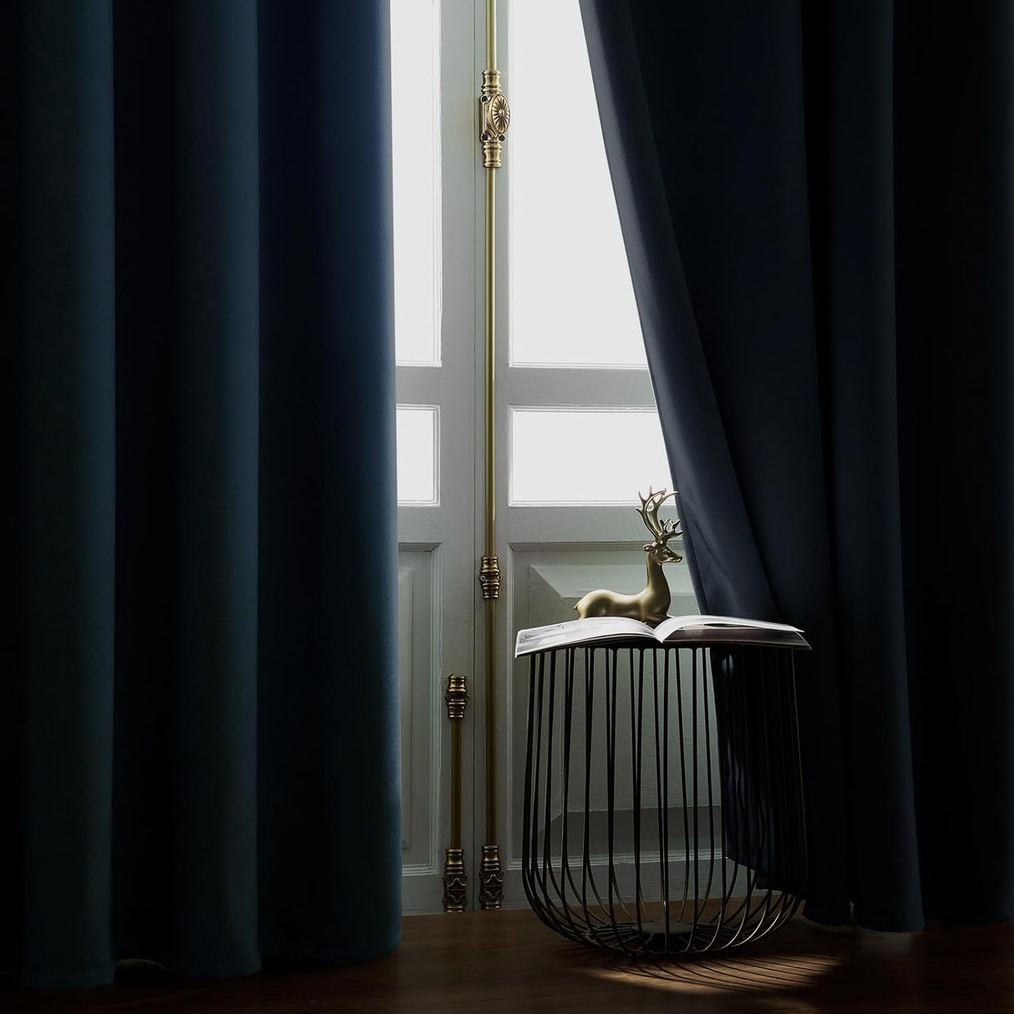 Joydeco Greyish Blue Velvet Curtains 72 Inches 2 Panels, Luxury Thermal Insulated Soft Curtains for Bedroom & Living Room, Room Darkening Velvet Drapes, Rod Pocket (52W x 72L)