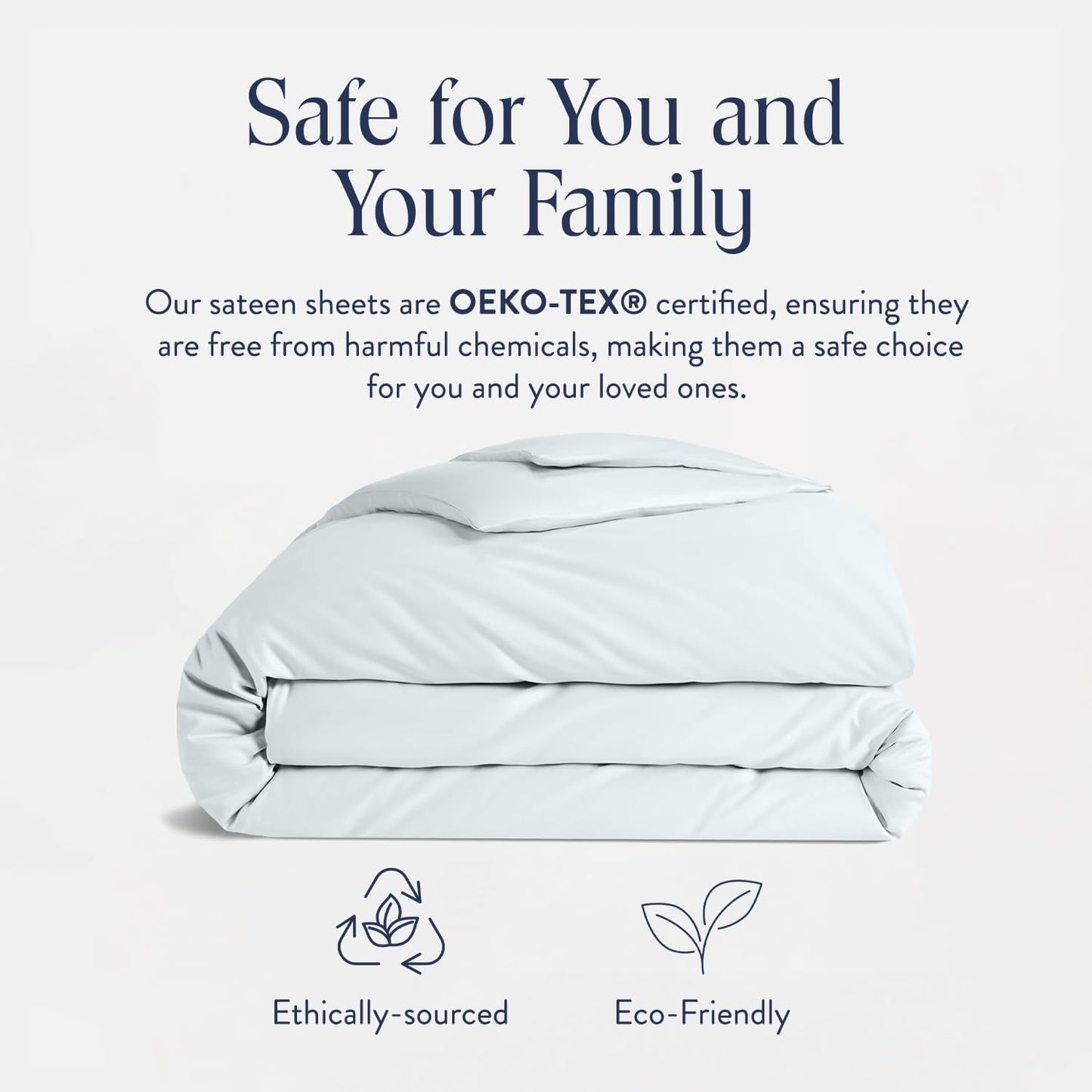 Brooklinen Luxury Sateen Duvet Cover - 100% Cotton, Full/Queen Size in Sky with Extra-Long Corner Ties and Button Closure - Best Full/Queen Duvet Covers