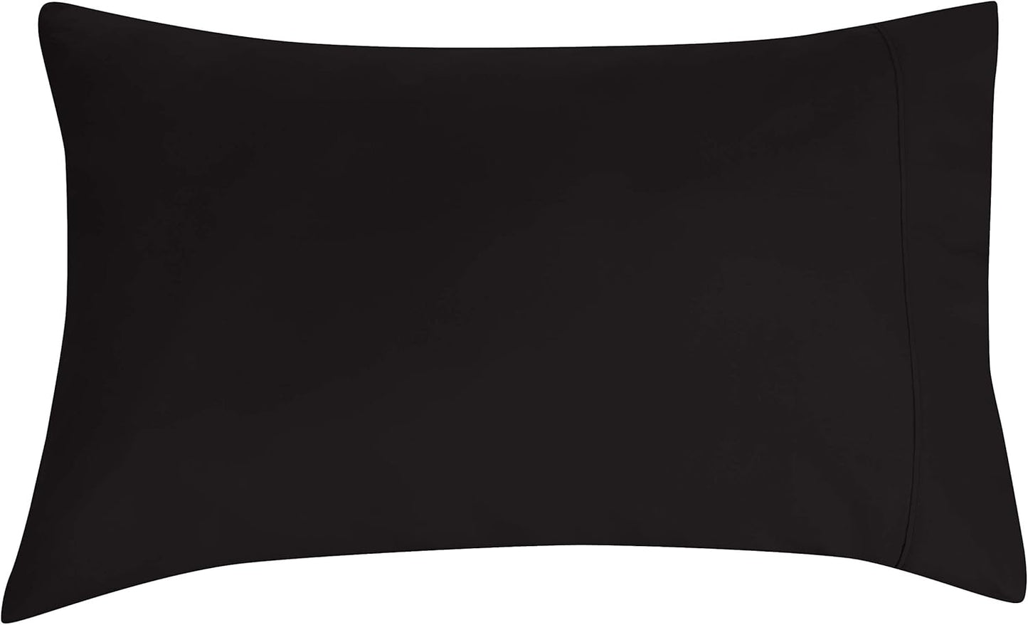 Amazon Basics Lightweight Super Soft Easy Care Wrinkle Free Microfiber 3 Piece Bed Sheet Set with 14-Inch Deep Pockets, Twin, Black, Solid, Kids, Men & Women Bedding