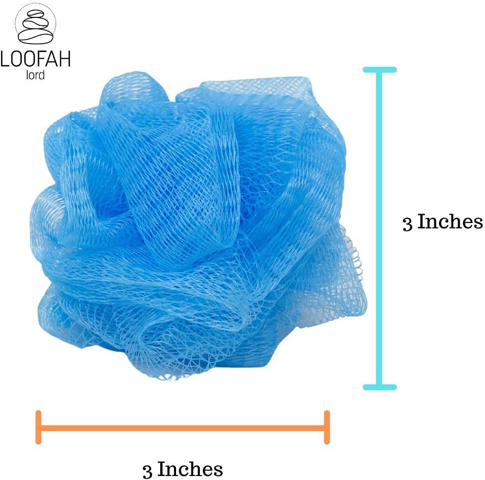 24 Blue Bath or Shower Sponge Loofahs Pouf Mesh Wholesale Bulk Lot
